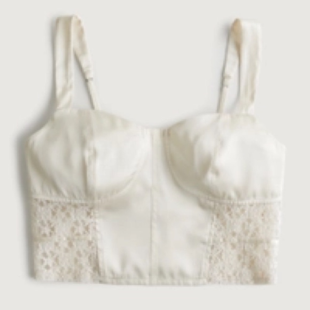 Hollister Social Tourist Satin and Lace Corset Top